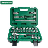 长鹿(Changlu) CL101801 32件12.5mm系列镜面铬钒套筒方盒组套(自脱棘轮)[ 1套]