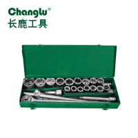 长鹿(Changlu) CL102921 21件19mm系列铁盒雾面重型套筒组套[ 1套]