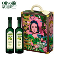 欧丽薇兰(olivoila) 食用油特级初榨橄榄油礼盒 插画版750mlx2橄榄油礼盒