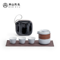 南山先生 万象快客杯+茶叶罐-脂白 旅行茶具套装日式防烫茶具茶罐便携茶具