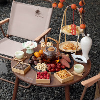 大迈围炉煮茶烤火炉套装 桌椅套装-DM-9008*1+DM-2013*2