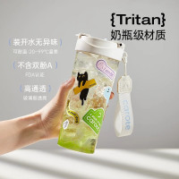 边碧 tritan水杯女生高颜值吸管杯大容量运动便携随行杯子 640mL
