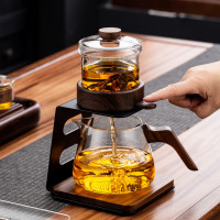 顶壶(deskpot)智能自动泡茶壶懒人泡茶神器一键茶水分离中式功夫茶具磁吸飘逸杯 D25B[透明]