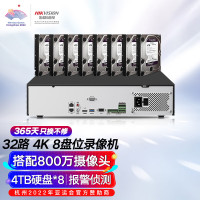 海康威视(HIKVISION) DS-8832N-R8 32路8盘位 带4TB硬盘 录像机 (计价单位:台) 黑色
