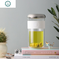 鸣盏 MZ-8002 瓷白 双层玻璃 泡茶杯 (计价单位:个) 白色