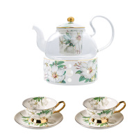 罗莱礼品 诗意游园山茶花茶壶杯碟组套装