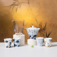 罗莱礼品 中式茶具经典礼盒-东方境 盖碗*1 杯*4 公道杯*1 茶巾*1