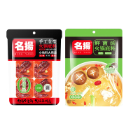 名扬 360g手工全型牛油火锅底料(麻辣)*1+ 100g鲜菌汤火锅底料(清汤)*1
