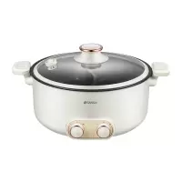 山水(SANSUI) S-HG1509 铝合金微压鸳鸯电火锅 5L 白色 双区独立控温