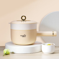 乐扣乐扣(LOCK&LOCK) EJP1237ORG 上蒸下煮蒸格多功能烹饪两档一键旋纽调节不粘涂层电煮锅2.5L 橙色