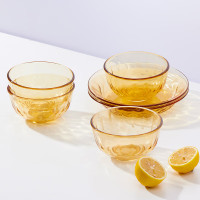 乐扣乐扣(LOCK&LOCK) 晶珀系列琥珀色餐具6件套 LLG1025S6FU 高绷硅玻璃 耐高温