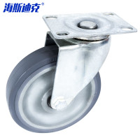 海斯迪克 TPR轻音中型脚轮 HKZ-24 4寸 万向轮 1个