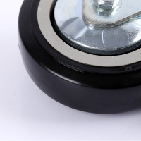 海斯迪克 HKQS-40 聚氨酯脚轮 黑色 5寸定向 1个