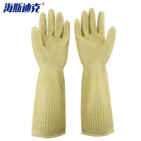 海斯迪克 胶皮清洁手套 HK-5177 本色 38cm M 5双 1包