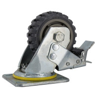 海斯迪克 HKCL-700 聚氨酯风火脚轮 8寸刹车轮 1个