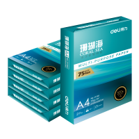 得力(deli) 珊瑚海A4打印纸复印纸 75g500张*5包/箱 ZF369