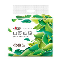 心相印 DT43090 抽纸向野而生山野绽绿无香型4层柔厚压花90抽餐巾纸面纸巾 4层 90抽*8包
