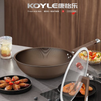 康怡乐(KOYLE) 螺纹钛铂金不粘炒锅 KY24232 32CM带盖