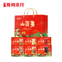 陇间柒月 山货集A02 香菇80g+木耳80g+菌汤包70g+雪花银耳80g+甄选桂圆干200g+新疆灰枣350g