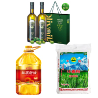 金龙鱼 红花籽油5L+欧丽薇兰 纯正橄榄油750ml*2+天山小麦粉5KG