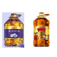 金龙鱼 外婆乡小榨 菜籽油 5L+亚麻籽油 5L
