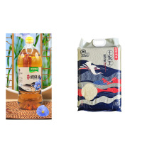 绿洲果实 浓香小榨胡麻籽油1.5L+干饭王生态稻花香 10KG