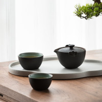 万仟堂(EDENUS) 陶瓷茶具 称心如意易 泡壶 一壶两杯一茶巾一便携包