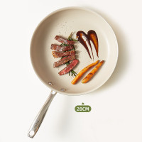 红厨 RJA28B224-WC 陶瓷平底锅不粘锅小煎锅家用煎饼煎蛋神器煎牛排专用锅 28cm