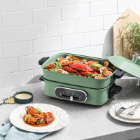 摩飞多功能家用多用途电火锅电煮锅电蒸锅电热锅MR9088 绿