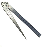 加榜 不锈钢间隙尺钢直尺锥形尺楔形塞尺三角孔尺孔径规高精度1-15mm 间隙尺(出口)+钢直尺