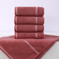 鲸轩 M601 34*74cm 120g春风十里精梳棉提缎毛巾( 计价单位:条 )红色