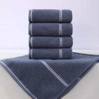 鲸轩 M602 34*74cm 120g春风十里精梳棉提缎毛巾( 计价单位:条 )蓝色