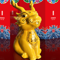 福人福地(FURENFUDI) 瓷龙摆件(红色)-红福龙 14.5*11*19cm