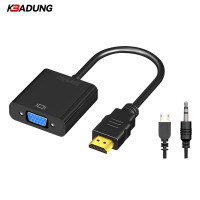 科保盾(kebadung) HZV-3 HDMI转VGA转换器 0.2米带音频+供电 黑色 个