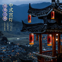 福人福地(FURENFUDI) 18*19*7 18*55 无龙骨丝绸灯笼(小)-康熙福灯