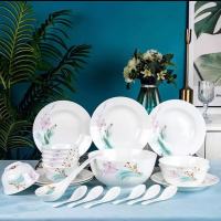 唐惠 骨瓷22头餐具套装 釉上彩粉黛 TH-6122