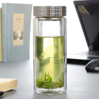 富光双层玻璃杯 大容量高硼硅玻璃泡茶杯子 500ml