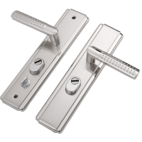 中锐智采 通用型防盗门把手门锁拉手 双活(外,内都可下压)右外 带钥匙