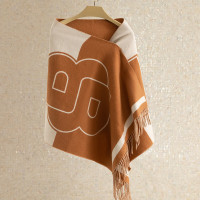 BOSS HBPJ-007 Double B LOGO提花羊毛披肩