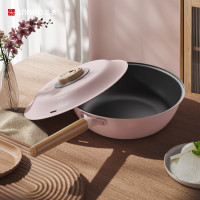 三禾(SANHO ) LC30S3 0涂层微纳不粘炒锅 30cm云晕粉