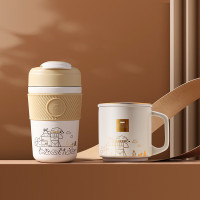 WORLD KITCHEN WK-KFB2/KZ/JY 咖啡杯两件组 保温杯400ml+陶瓷杯350ml