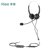 北恩(HION) FOR600D+B8 头戴式双耳耳机/电销话务员耳麦/客服耳机-USB+双麦智能降噪(B8)