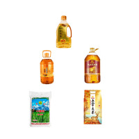 金龙鱼纯正花生油 5L+福禄献瑞来五常大米5kg+满城阳光农家小榨菜籽油 5L+核桃油1.5L+天山面粉 5kg*2