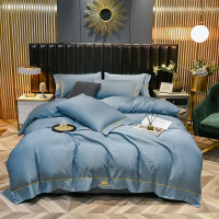 啄木鸟(plover) KUUP-SXTJ-01 水洗真丝绣花四件套-宾利蓝