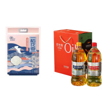 绿洲果实 元气王原粮稻花香2号 10KG+ 有机红花籽油+亚麻籽油 1.5L*2有机欧米伽礼盒