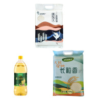 绿洲果实 抓饭王优质稻花香5KG+含硒长粒香10KG+玉米胚芽油1.5L