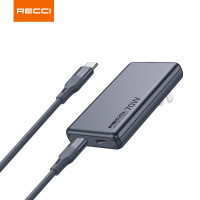 锐思(Recci) RC97CC 70W卡片氮化镓快速充电器套装 太空灰
