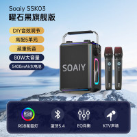 加榜 索爱SSK03蓝牙音箱家用k歌音响话筒麦克风户外唱歌广场舞户外演出 SSK03曜石黑旗舰版