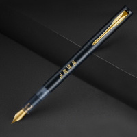 派克(PARKER) 威雅XL幻夜黑金夹墨水笔 商务办公定制钢笔签字笔