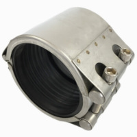 Huakagu304不锈钢多功能管道连接修补器哈夫节快速抢修抱箍带压堵漏管夹双卡长度116mmDN125管外径133mm